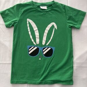 HH Family Youth Easter Shirt Size 8 Green Bunny Sunglasses Graphic T-Shirt